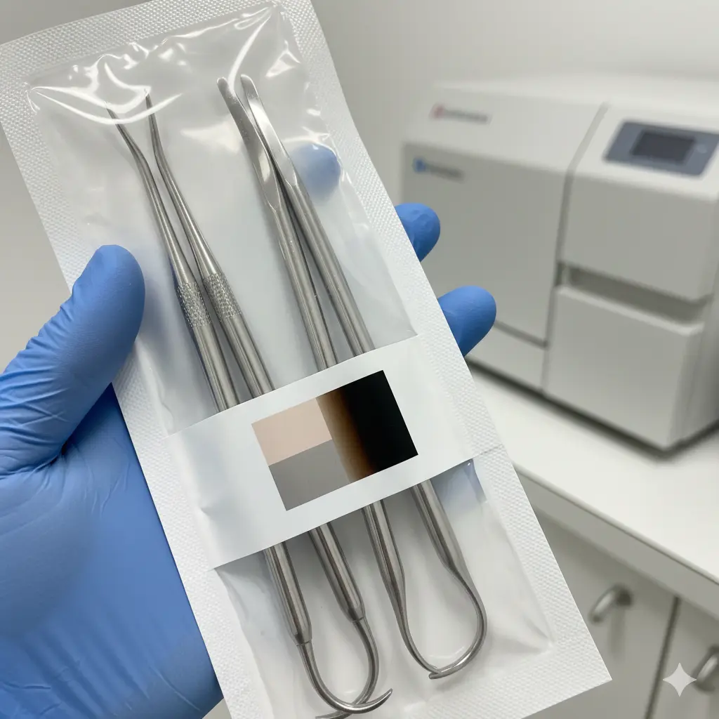 Pakiety sterylizacyjne z testem kontrolnym w autoklawie